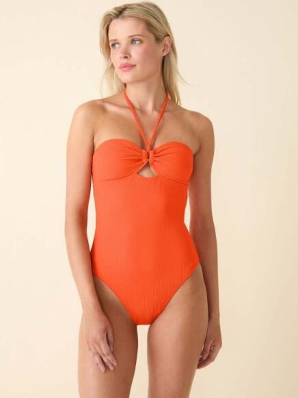 NWT Andie The Zoe Halter Ribbed One Piece Swimsuit
